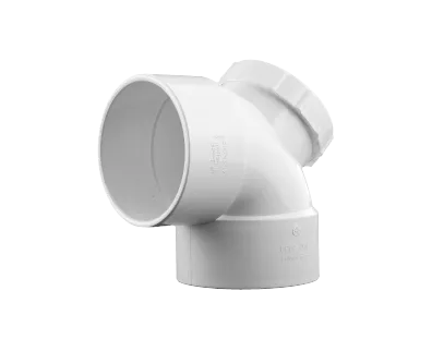 كوع UPVC أبيض بباب