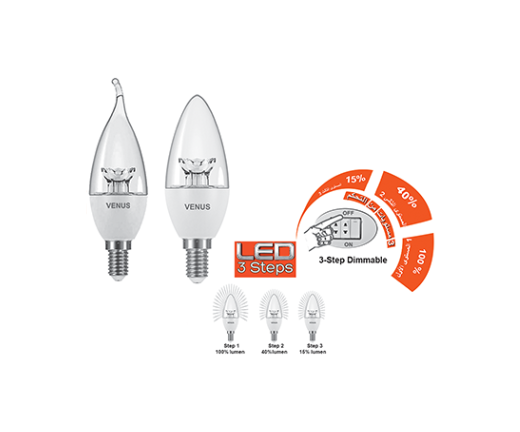 لمبة كاندل كريستال سمارت ليد فينوس 5.5 وات