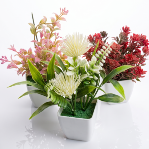 Artificial Flower Pot Table Decor - Modern Floral Plant
