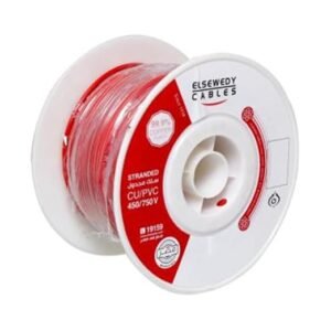 Elsewedy stranded copper electrical wire spool with red insulated coating