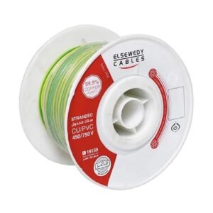 Elsewedy stranded copper electrical wire spool in green and yellow earthing line