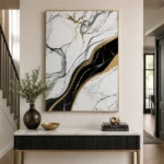 Luxury Abstract Marble Wall Art with Gold Accents